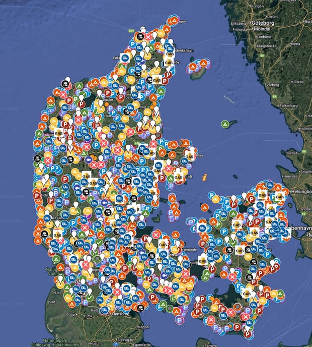 Mine anbefalede kort og apps til at finde overnatning i autocamper